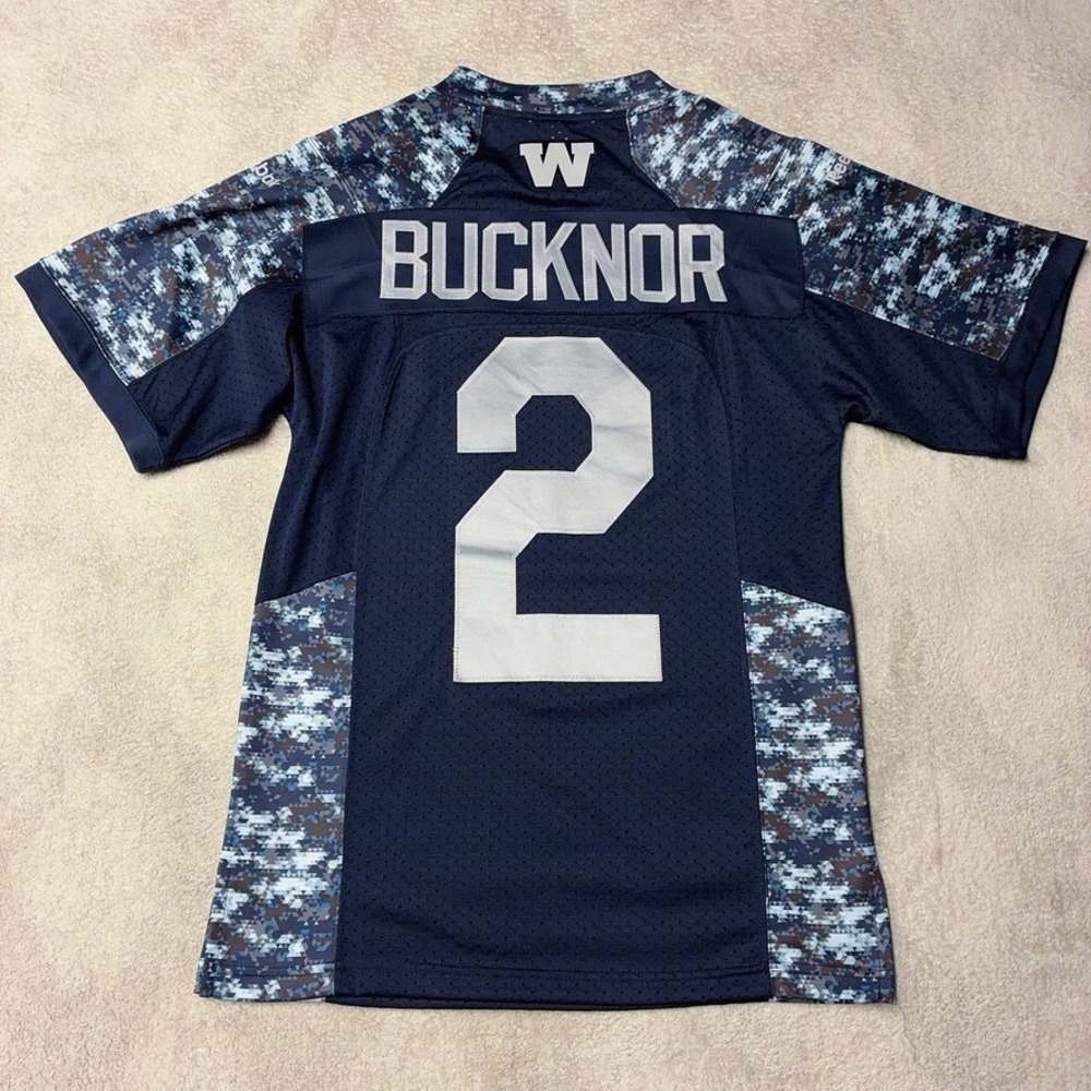Winnipeg Blue Bombers Bucknor #2 Reebok Jersey 2014 Signature Series Camo Mens S